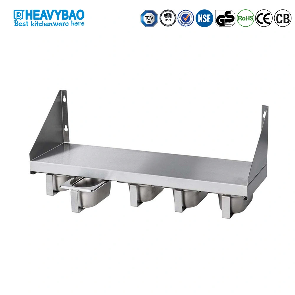 Heavybao Stainless Steel Kitchen Spice Shelves for Gn 1/6