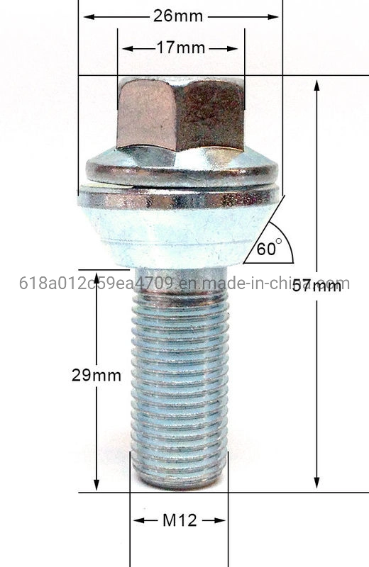 Alloy Wobble Lug Wheel Bolts M12 X 1.25, Variable PCD Bolts 2 mm Tolerance