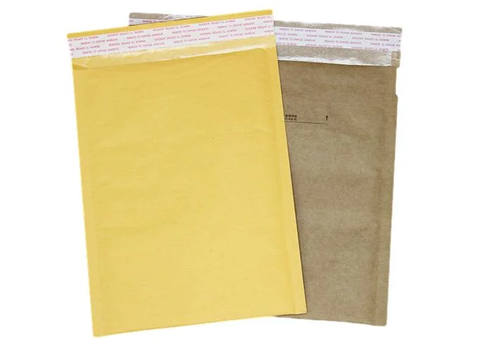 Padded Shipping Envelope Recyclable Material Kraft Bubble Envelopes Yellow Color