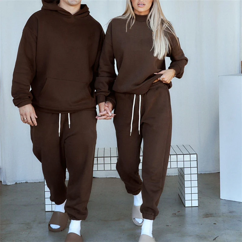 Wholesale/Supplier Couple Unisex Sportswear Blank Gym Wear Sweatshirt Clothing Custom Breathable Jogging Sweatpants Set Fleece Hoodies for Men's Women