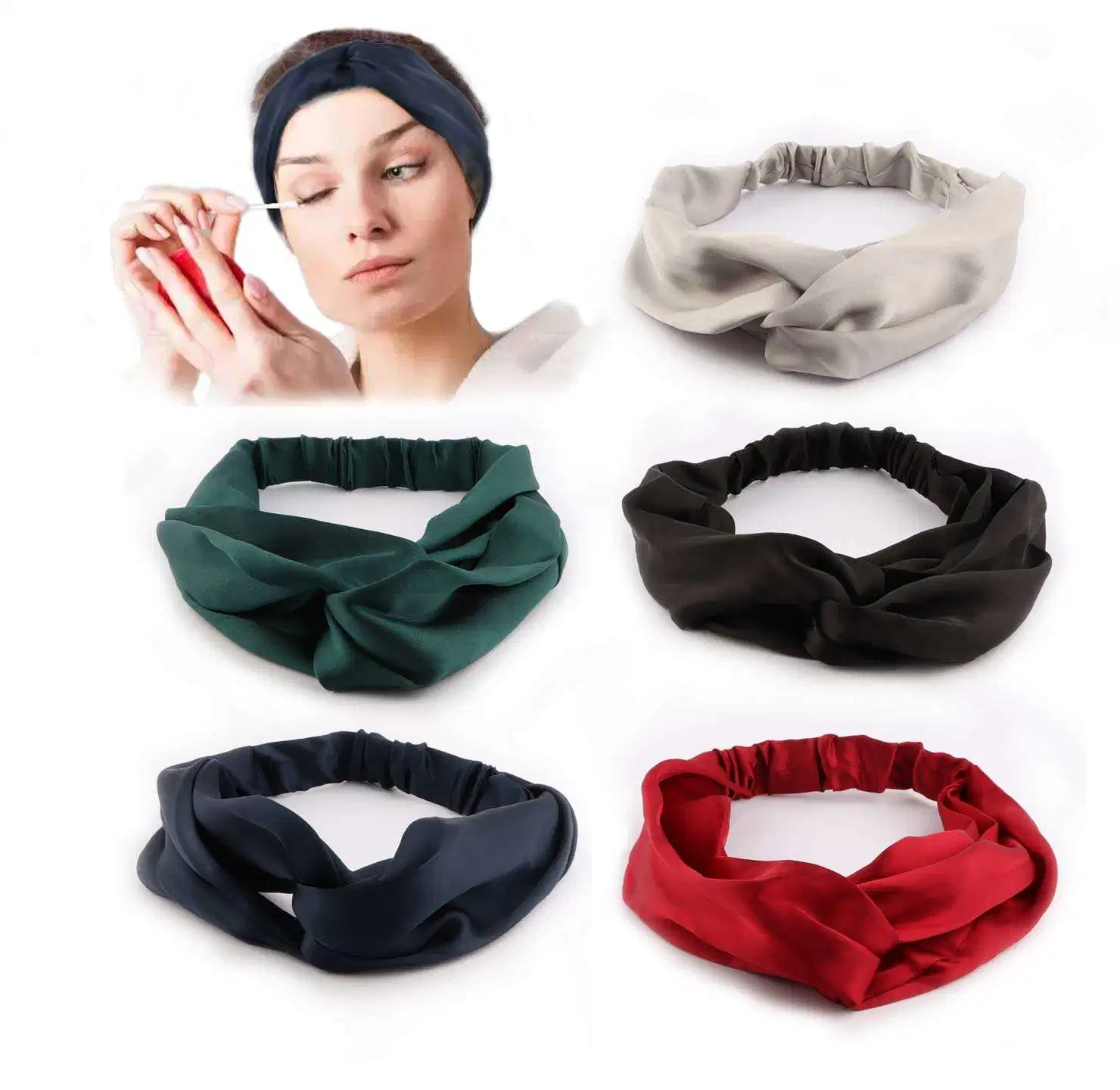 New Arrival Silk Headband Women Hair Tie Elegant Headwear Hair Accessoriespopular