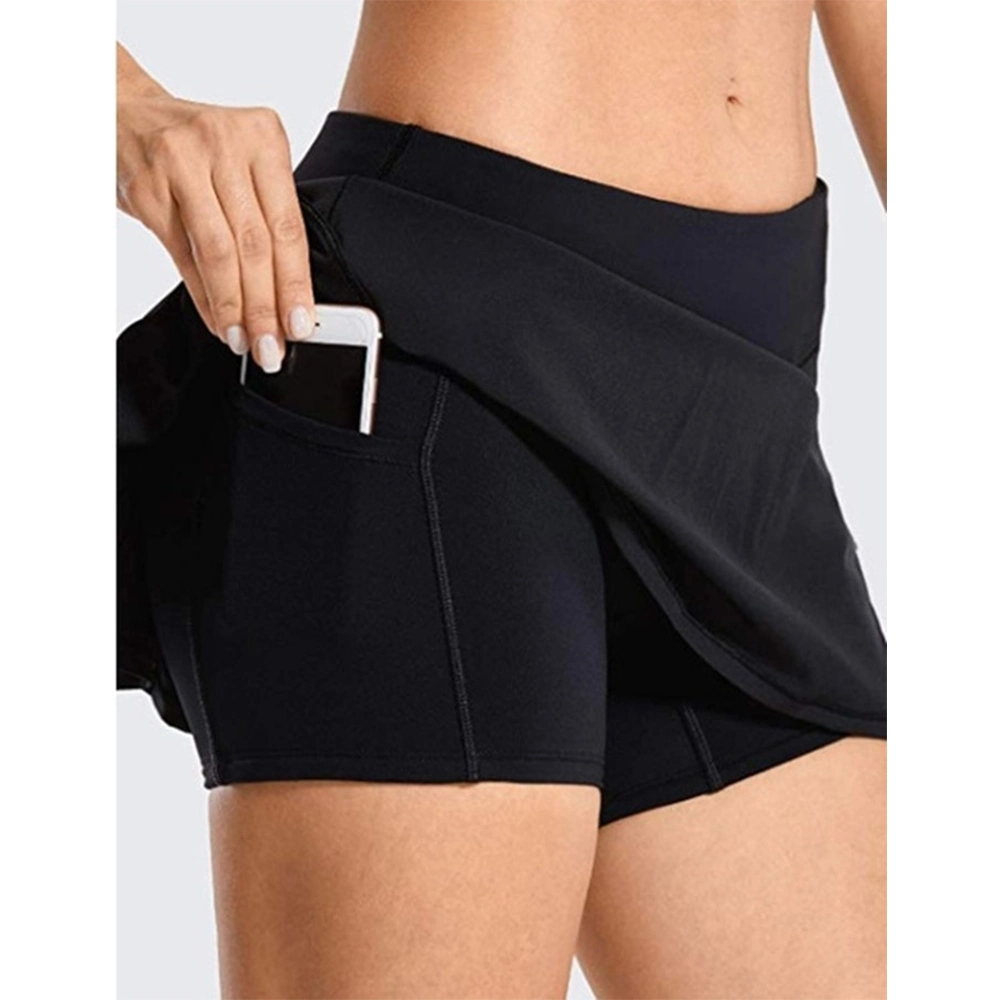 Yoga Shorts Women's High Waist Pleated Sport Tennis Skirts Shorts with Pockets