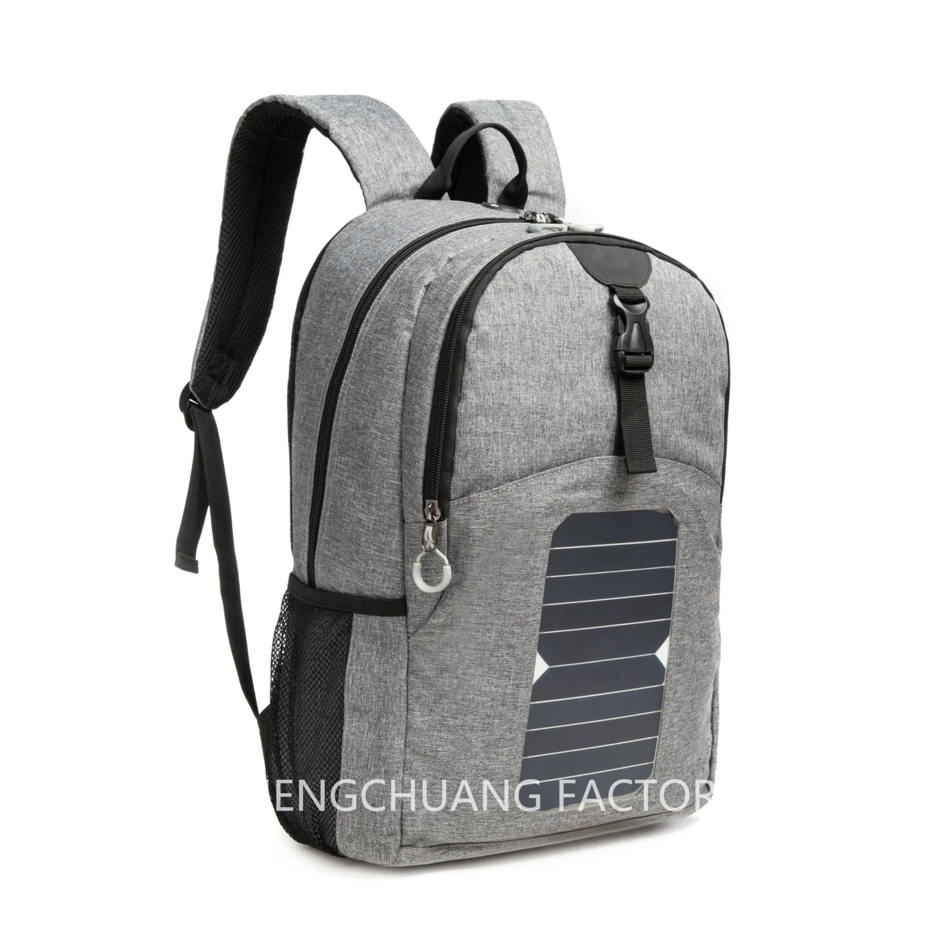 High Tech Mochila Solar para hombre Smart Bag Outdoor Solar Panel Mochila de batería con puerto de carga USB