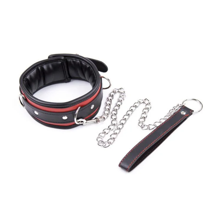 PU Leather Sponge Sex Couples Game Bdsm Bondage Restraints Leash Neck Collar