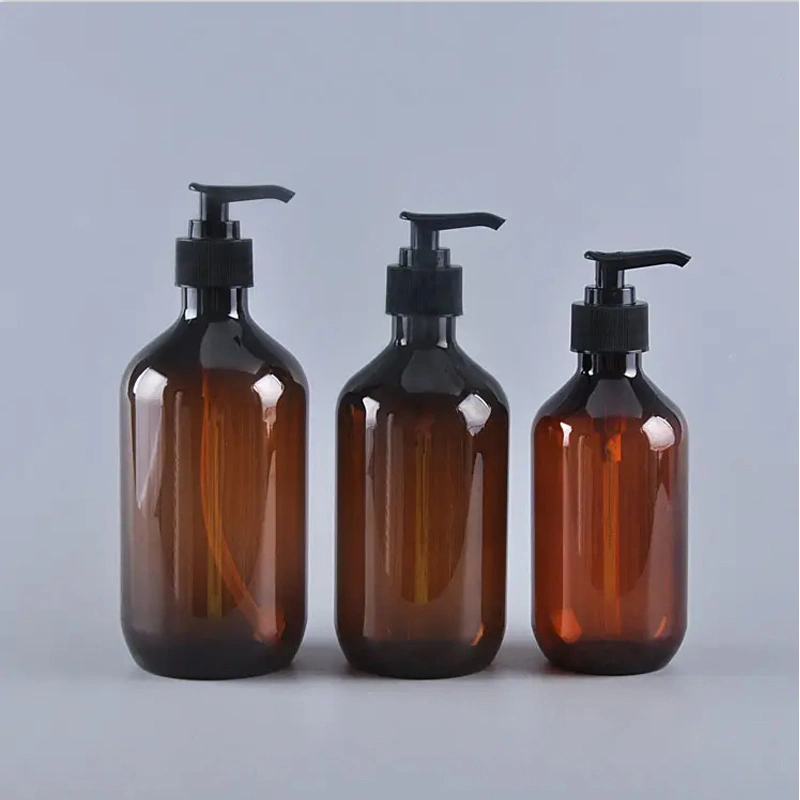 Nouvelle bouteille de shampoing en plastique PET ronde de 250 ml, 350 ml et 550 ml.