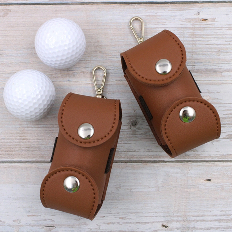 Custom Wasserdichte Golf Ball Tasche Golf Zubehör Leder Golftasche Taillenetui mit Gürtelschlaufe