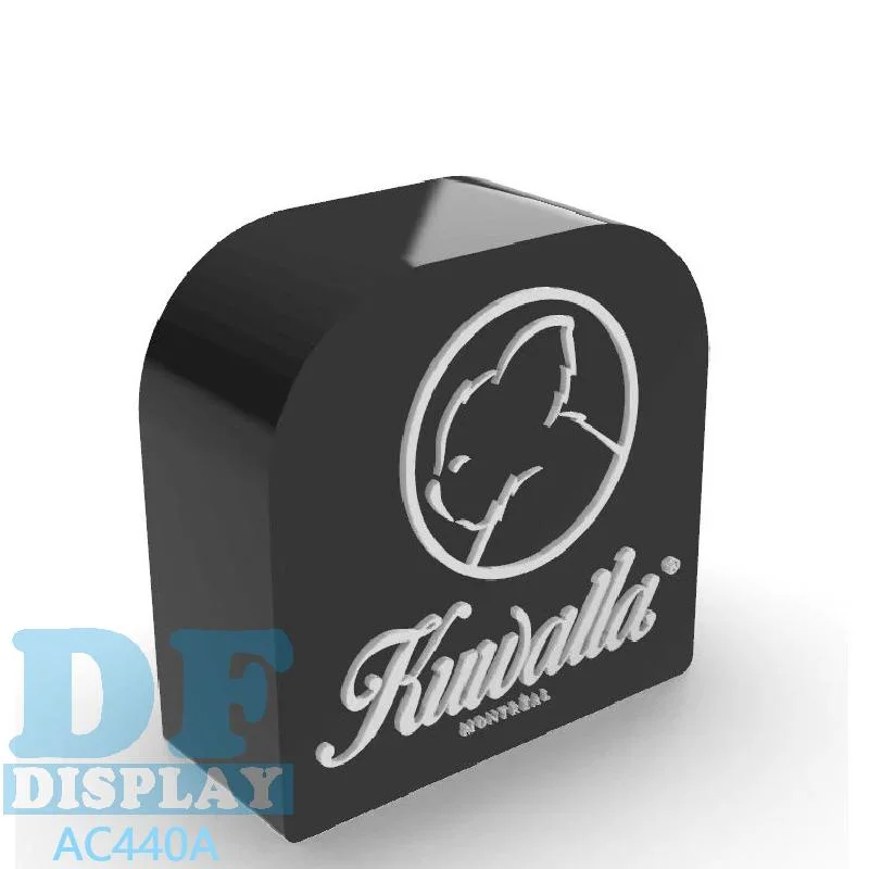 Custom Logo Acrylic Cube Acrylic Block with Black Background Wite Printing Acrylic Block Stand Acrylic Logo Block