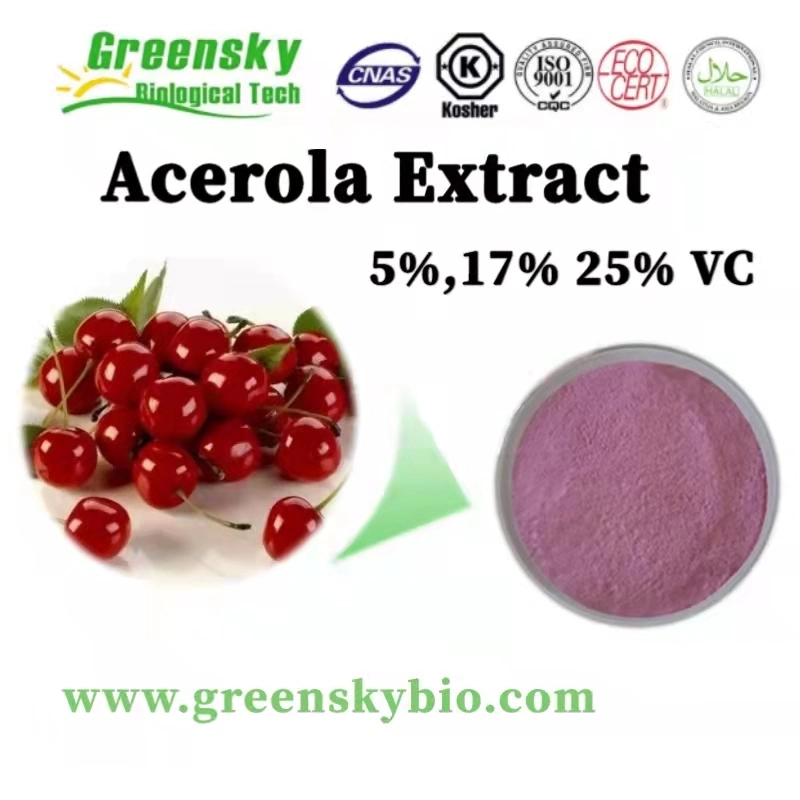 Acerola Extract 5%, 17% 25% Natural Vitamin C Nicotinic Acid Antiaging Factor Delay Aging Guard Against The Flu Enhance The Body&prime; S Resistance