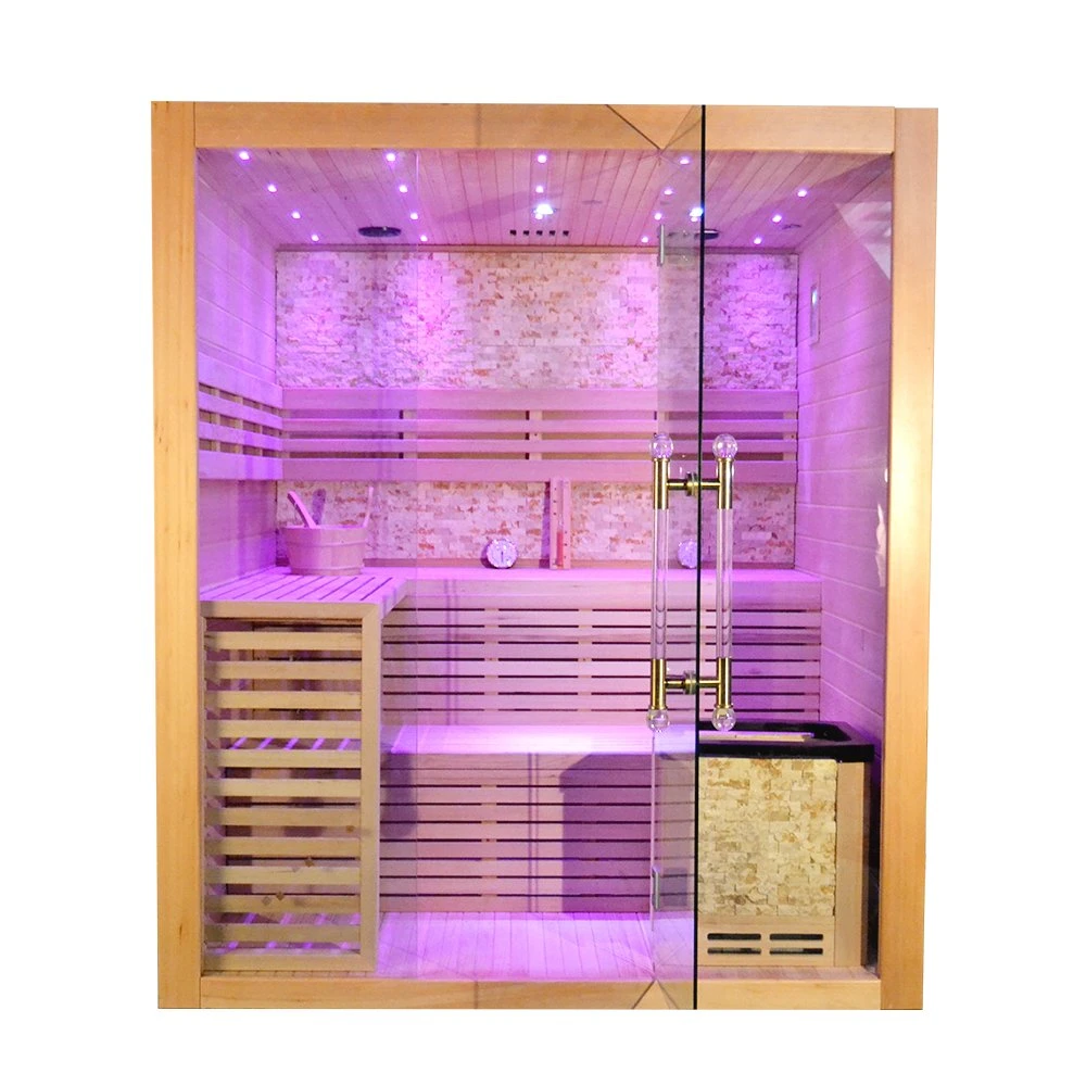 Sauna de cabina de ducha de vapor de madera