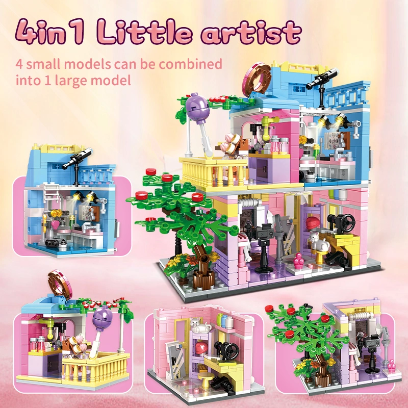 Woma Toys C0255 Atacado Personalizar Student Educational Moc City House Blocos de construção Brick Set Child Boy Girl ricamente Villa Construction Brinquedo