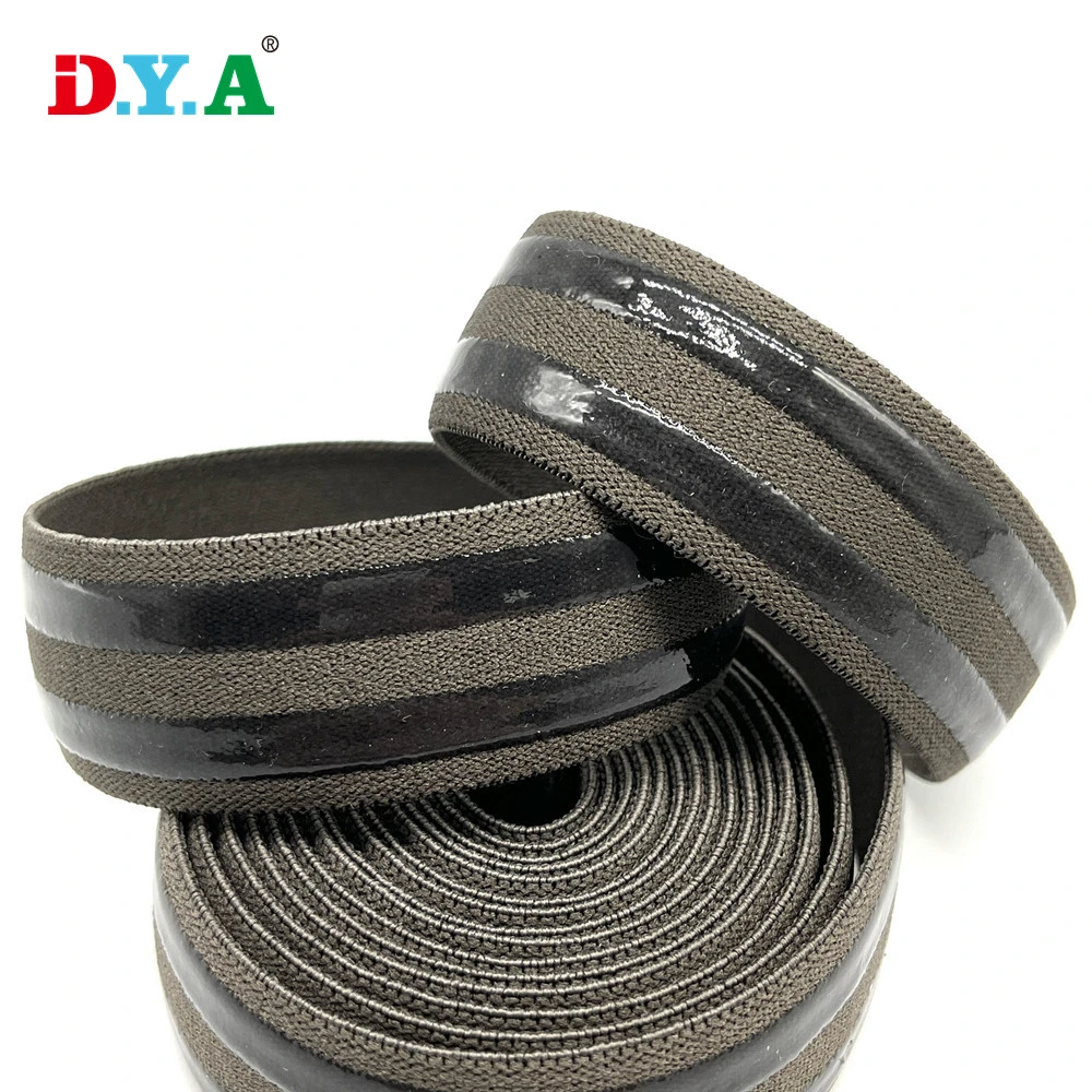 Good Price Wholesale/Supplier Garment Silicon Tape Silicon Bands Custom Width Polyester Silicon Elastic Band for Waistband