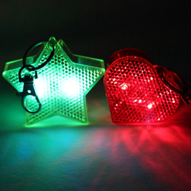 Halloween Christmas Gifts Cheap Wholesale/Supplier LED Light Safety Pedestrian Reflector Plastic Keychain Kw127