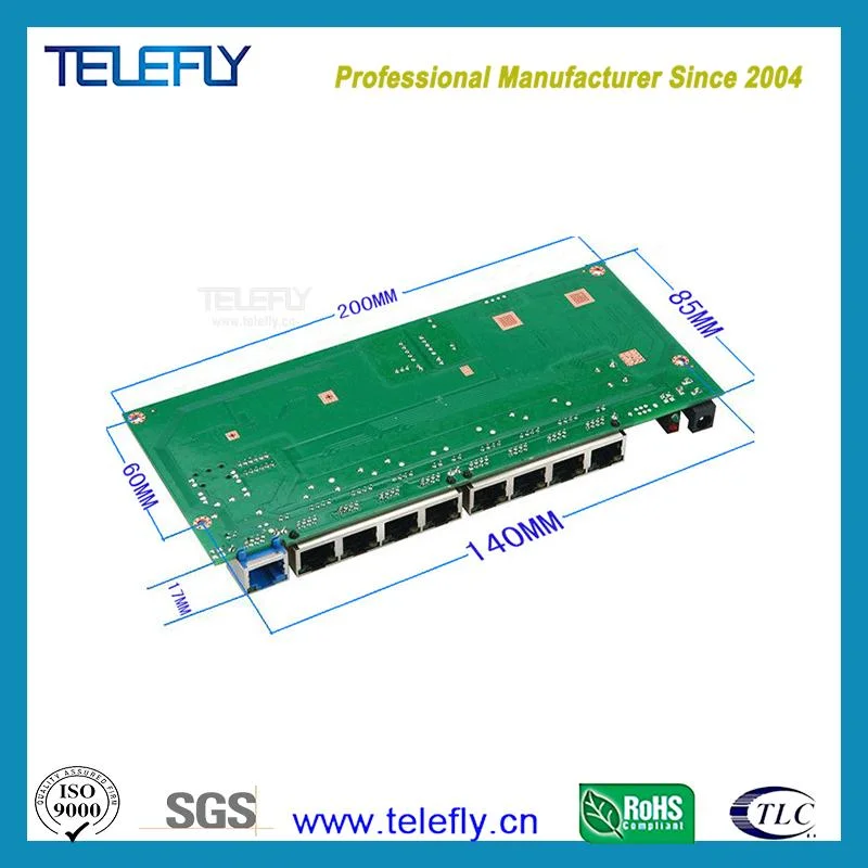 8-9100m du port de commutateur POE PSE Standard 48V du module de l'industrie Commutateur Ethernet intégré de carte de circuit imprimé de la carte mère
