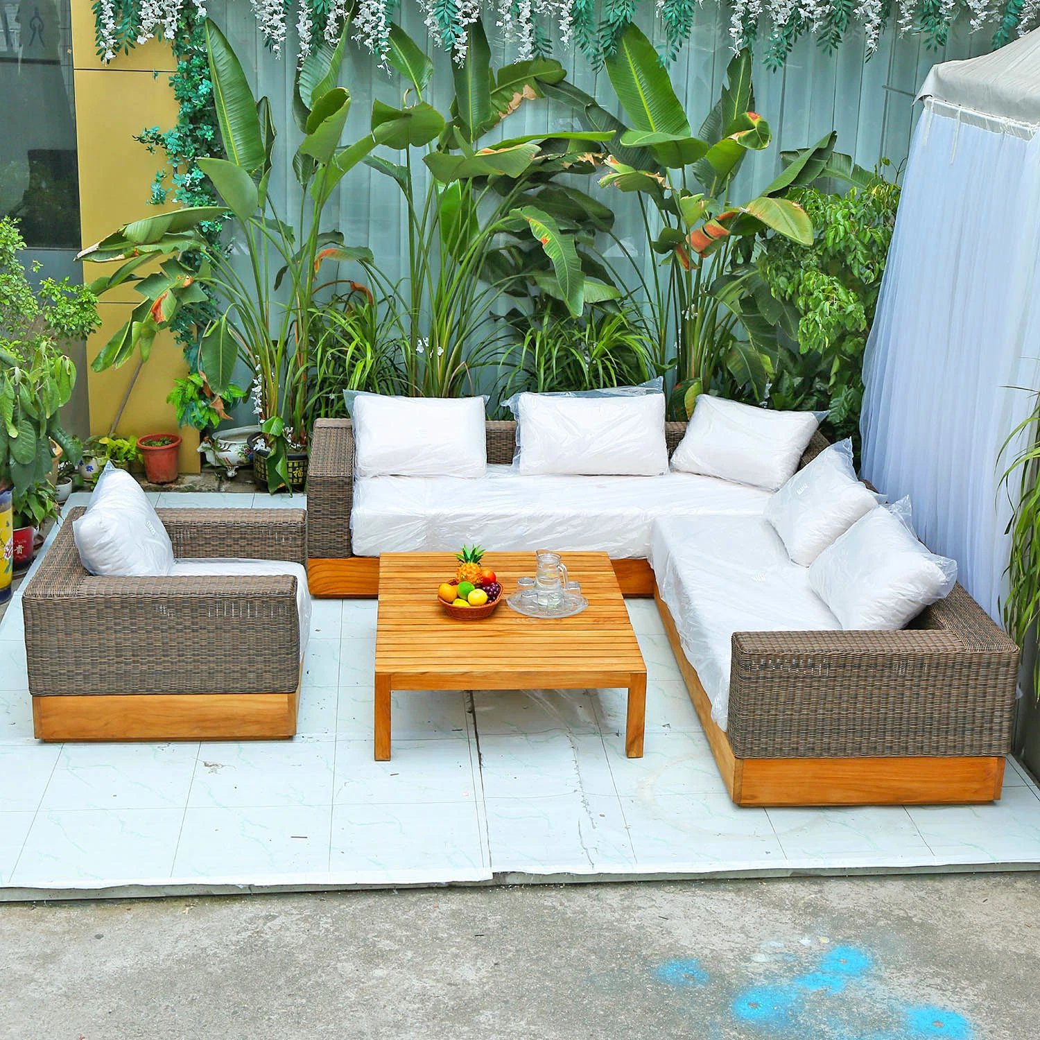Современный сад из тика Мебель набор другая наружная Патио диван Мебель