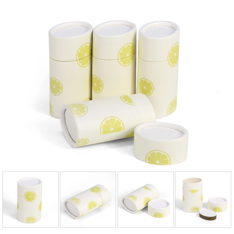 Firstsail Special Shaped Lip Balm Oval Push up Deodorant Containers Refill Empty White Kraft Paper Tube Box