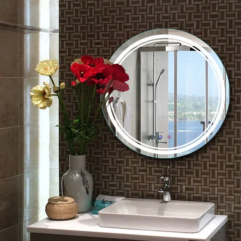 Round Diameter Anti-Explosion LED Bathroom Mirror with Smart Touch Switch