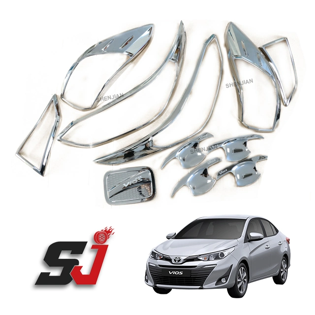 Couvercle de réservoir à gaz personnalisé couvercle d'éclairage autres accessoires extérieurs carrosserie Kit combiné Chrome Matte Black pour VIOS 2014 2021