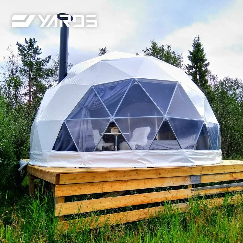 Luxury Eco Hotel Decoration Prefab Geodesic Waterproof Round Dome Tent for Desert