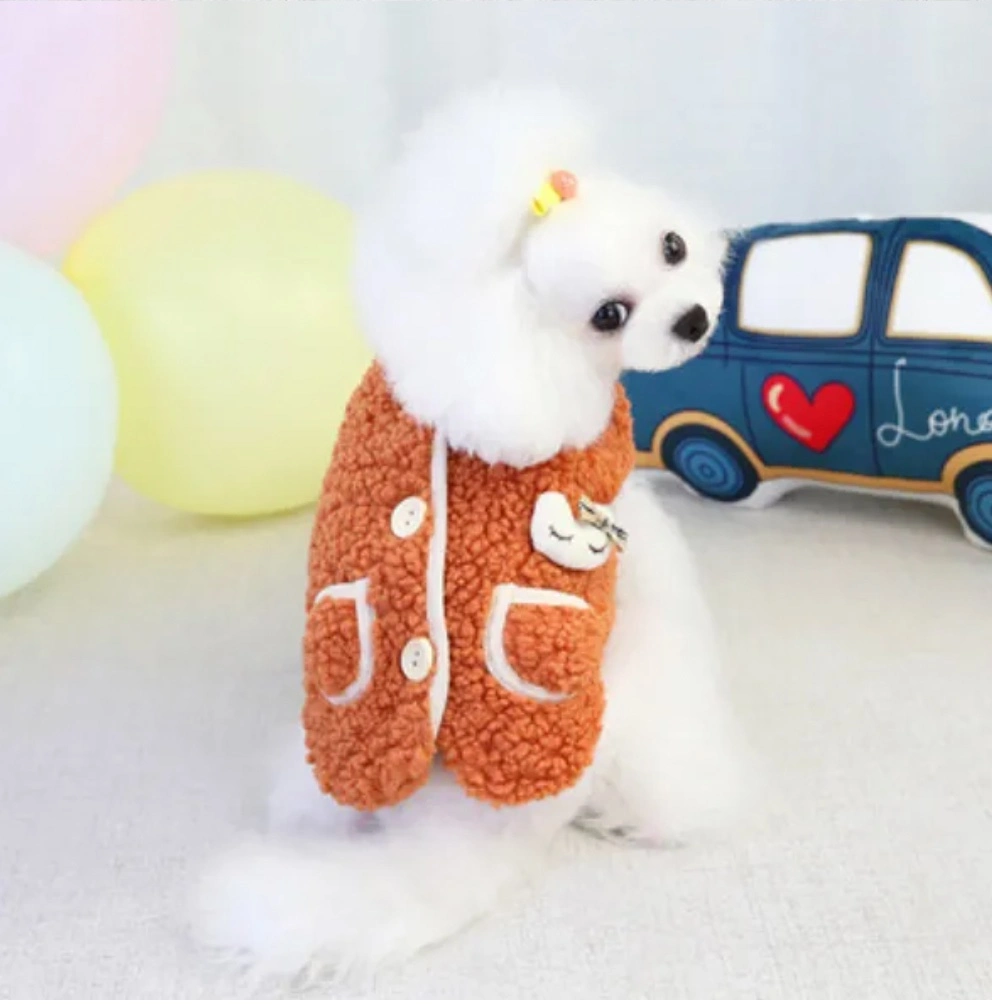 Ropa de perro de peluche de invierno de las pequeñas y medianas perros llevar ropa moda ropa Pet chaleco