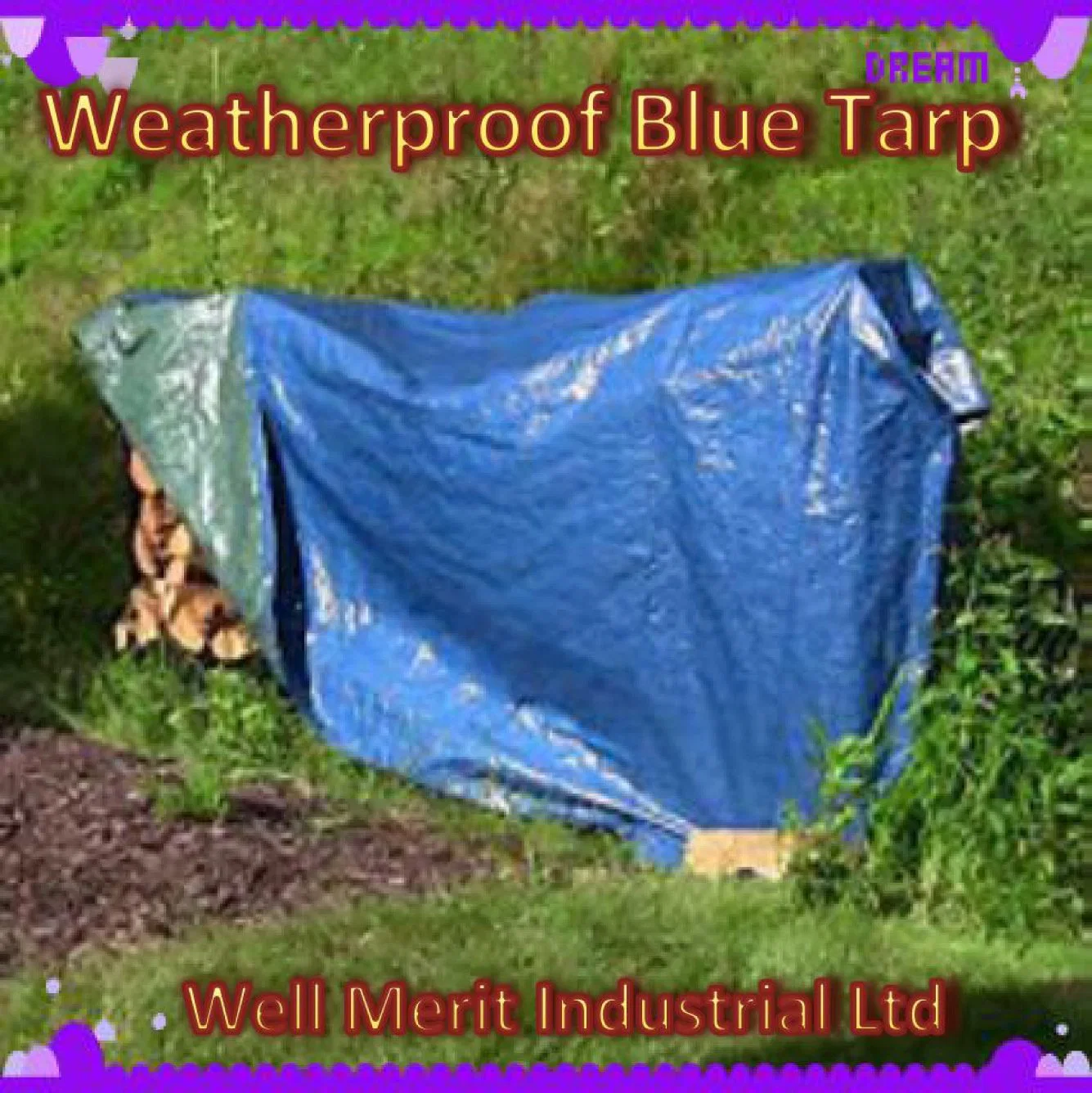 Tarpaulin azul resistente a la intemperie tarpa azul tratada con UV