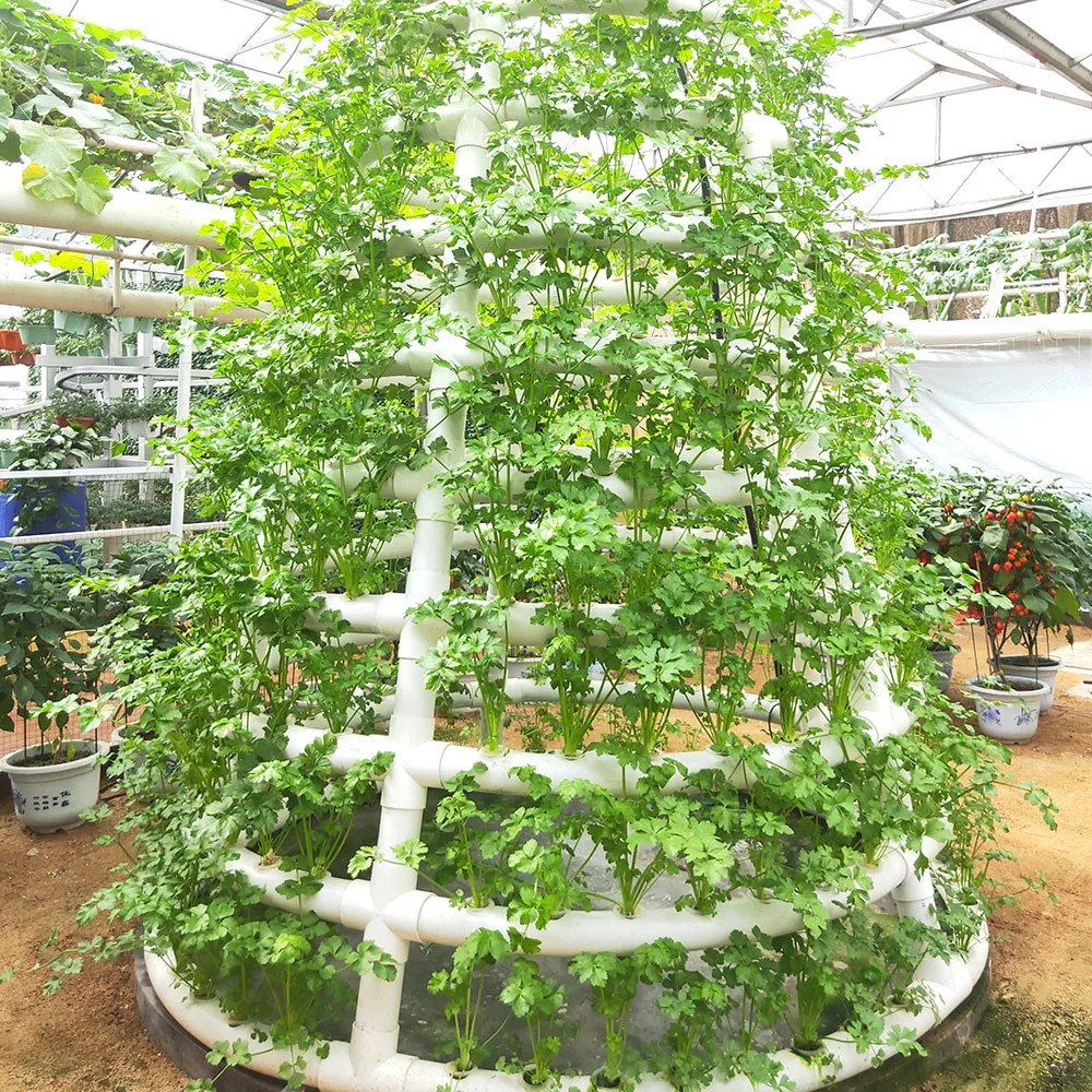 High Yield Nft Channels Vertical Horizontal Hydroponics System with Fish Vegetable Symbiosis System Cooling/Heating Fan