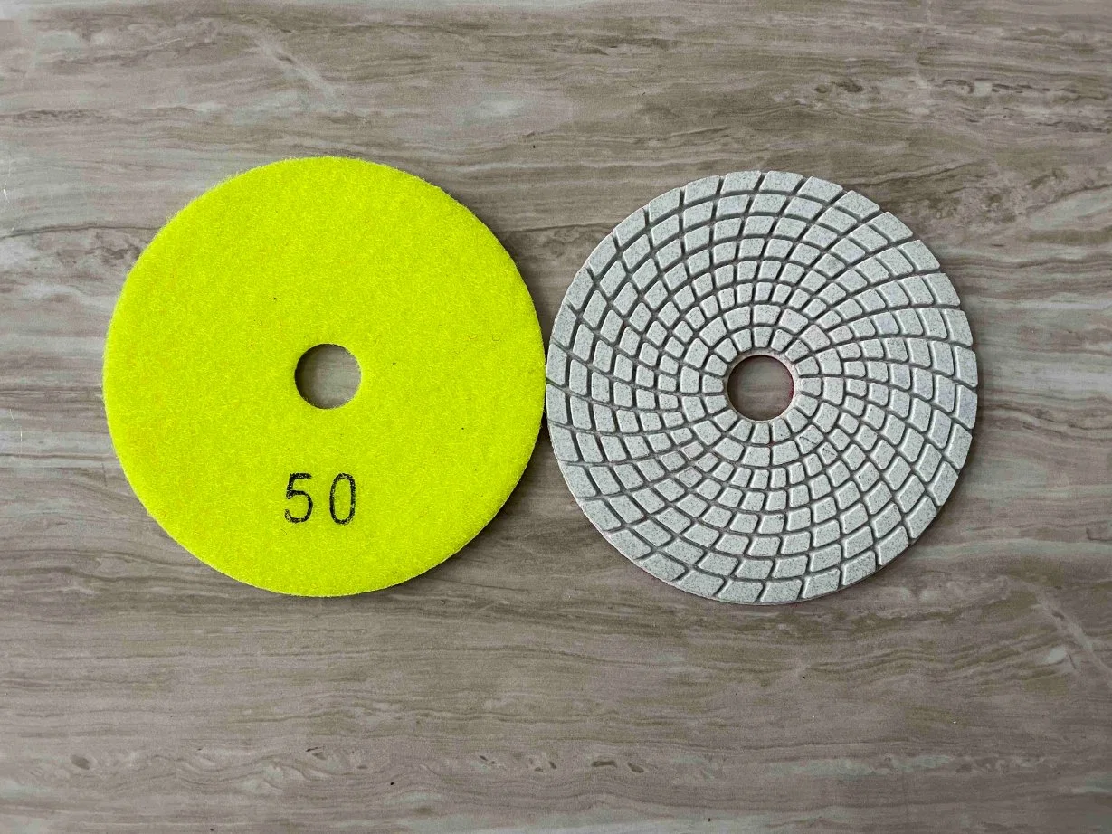 Yellow Polishing Pad Wet and Dry Hand Tools for Stone DIY 4"