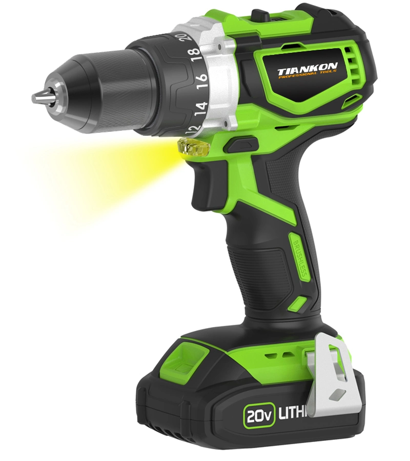 Großhandel/Lieferant OEM elektrische Werkzeuge Akku-Power-Tools 20V Lion Brushless Akku-Bohrmaschine