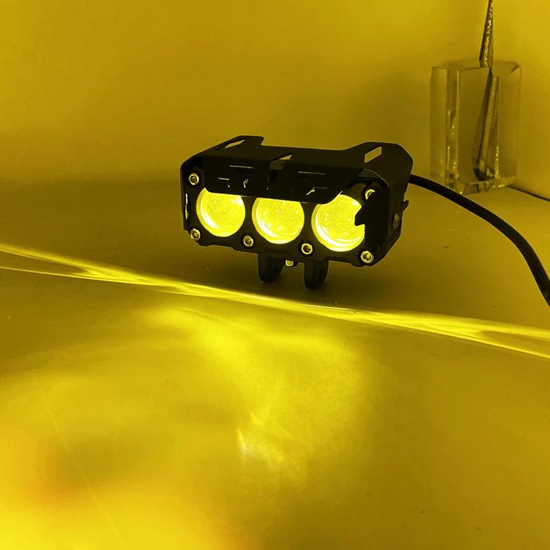 Kit de luz de la Motocicleta Haz Hi/Lo Faro de Moto 3 mini proyector de la lente de la iluminación de conducción de motocicletas en dos colores.