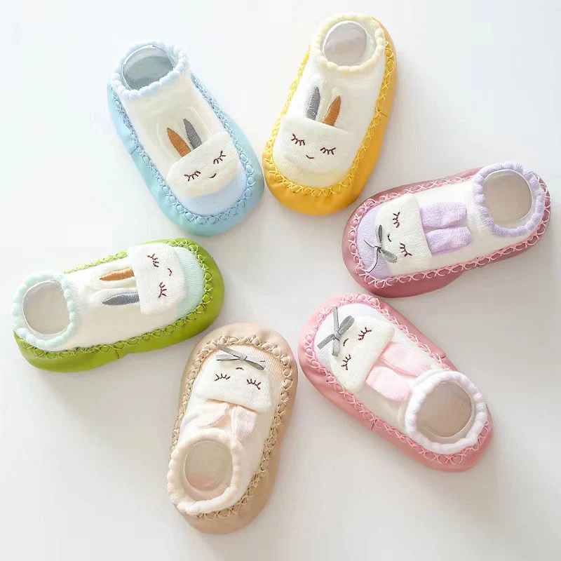 New Baby Cute Rabbit Sole Cotton Socks Multi-Color Skin-Friendly Soft Children&prime; S Shoes