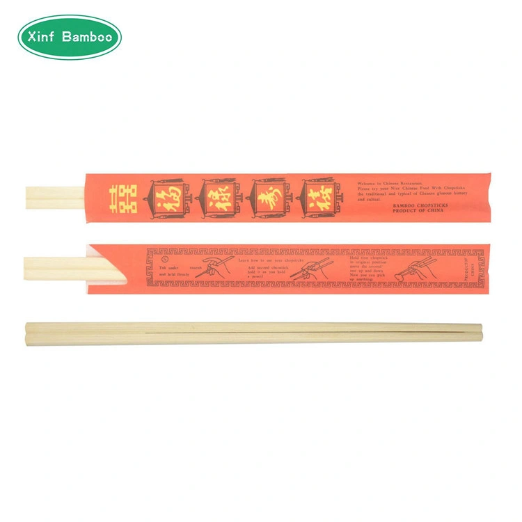 100 Pairs Full Paper Wrapped Bamboo Tensoge Professional Set of Disposable Chopsticks for Sale