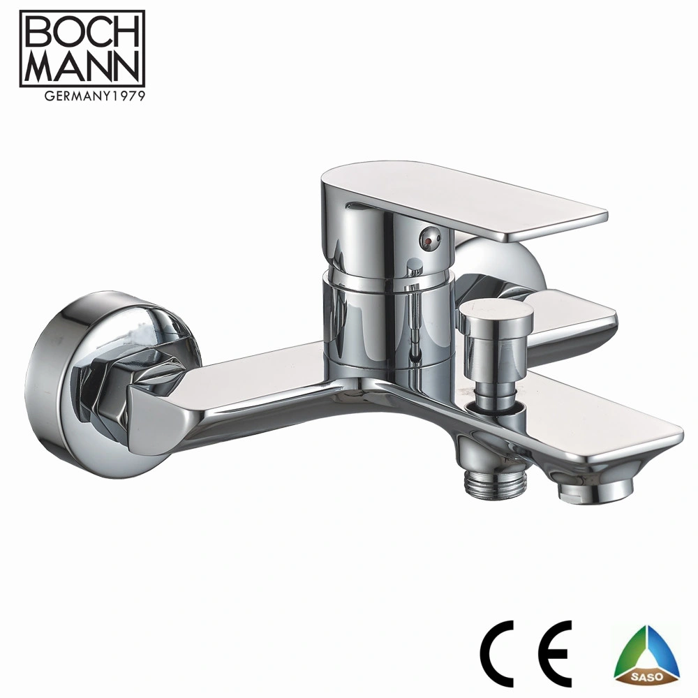 Exposed Wall Mounted Single Handle Bath Tub Mixer Shower Faucet