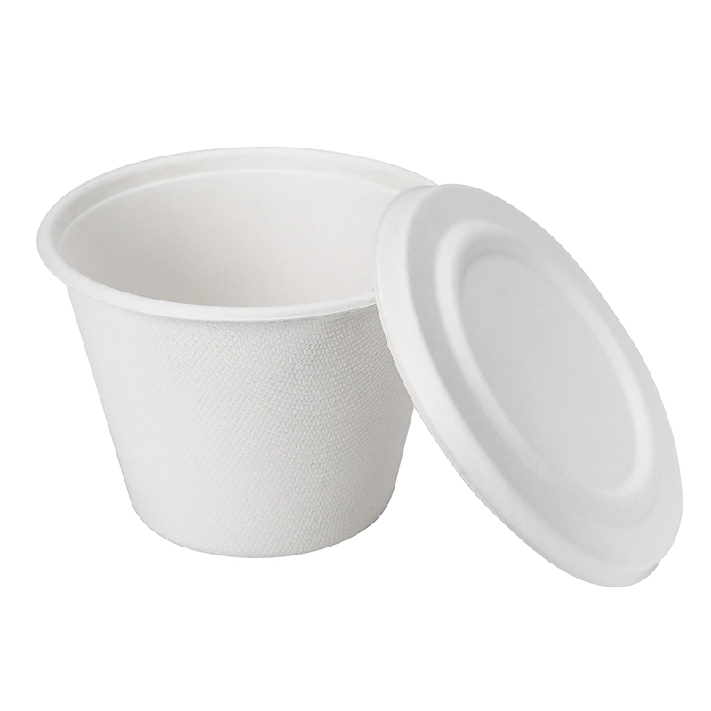 Compostable Disposable Soup Cup Sugarcane Bagasse Sauce Cup