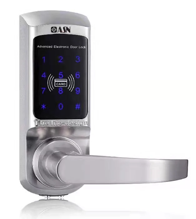 Zinc Alloy Silver Smart Door Lock, IC Card/ Password/ Fingerprint Recognition/ Mechanical Open, Special Design for Wooden Door
