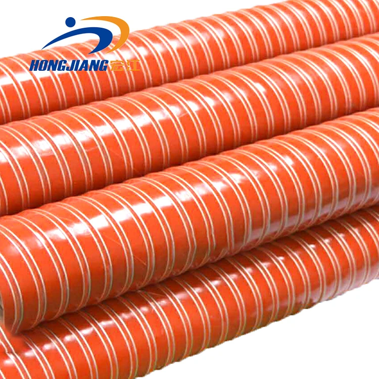 Flexible Duct Heat Resistant Made of Silicone Coated Glass Fibre Fabric with Steel Wire Pipe Silicone Tube Hose