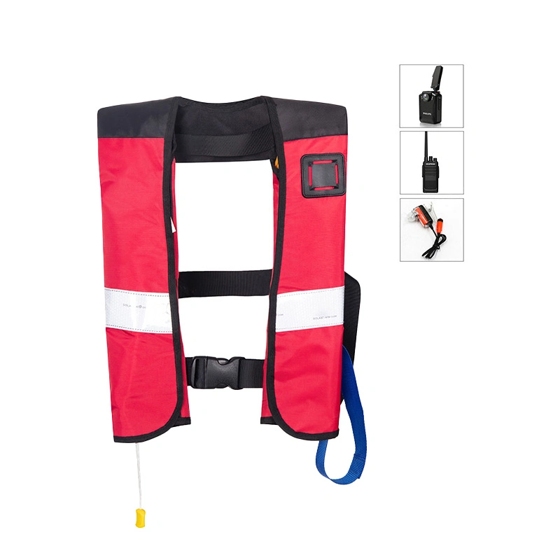 Red White Inflation Waterproof Oxford Life Jacket for Swimming