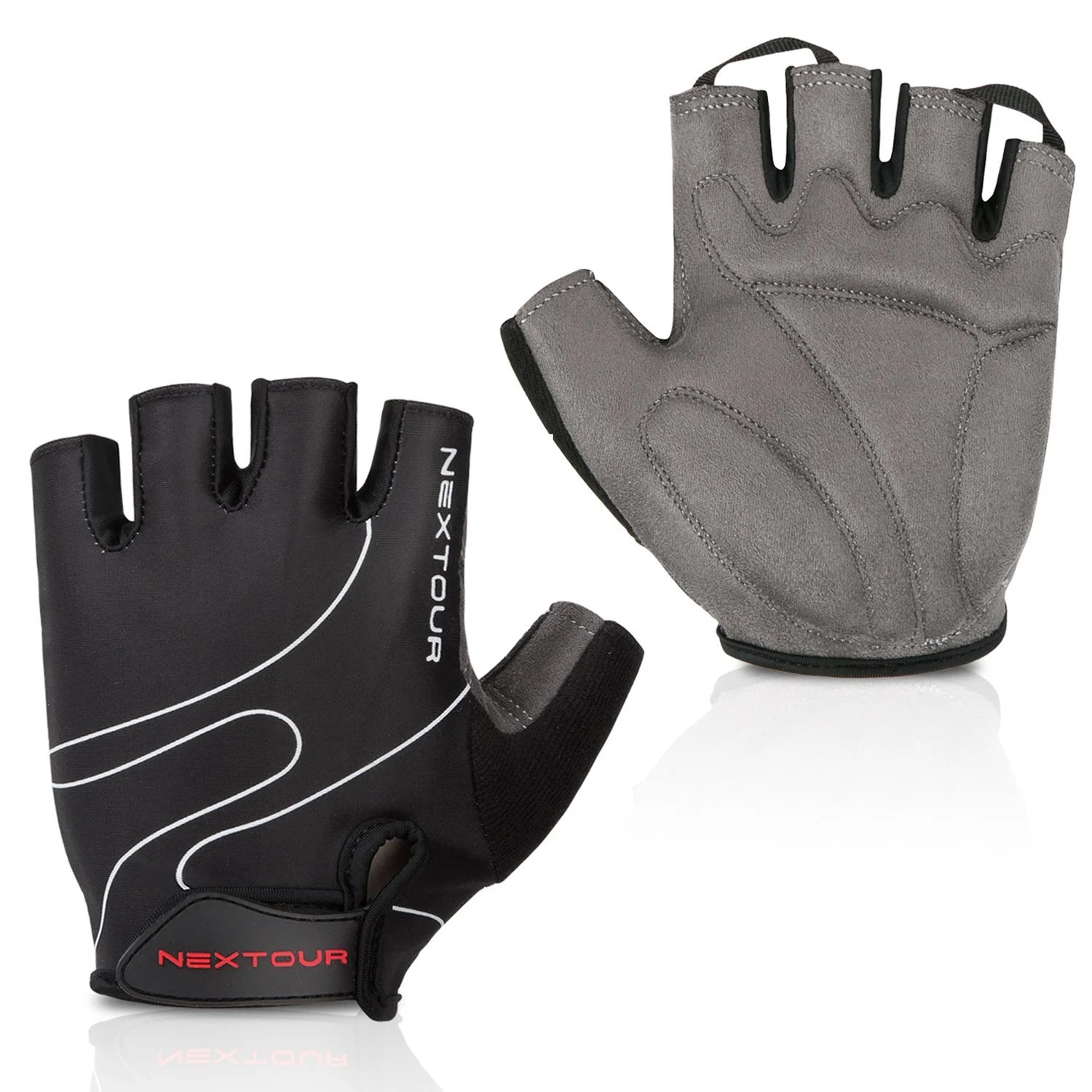 Cycling Mountain Bicycle Road Black Half Finger Anti-Slip Shock-Absorbing Breathable Unisex Glove