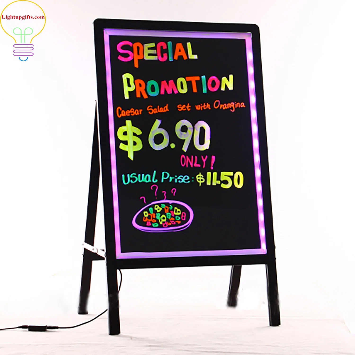 LED Luminous Colorful Blackboard LED Luminous Billboard Handwritten Fluorescent Board, Luminous Writing Board, Electronic Blackboard