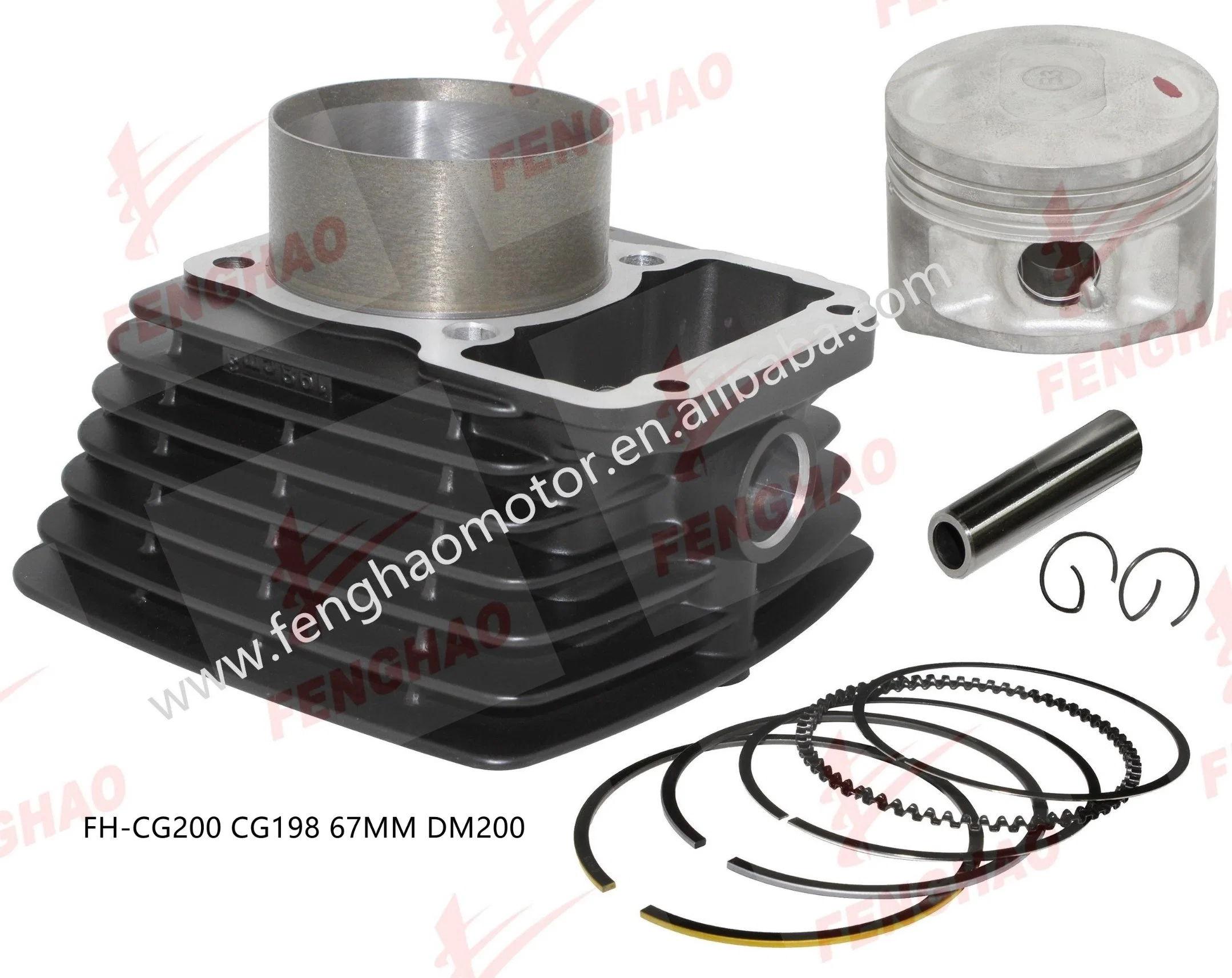 مجموعة أسطوانات قطع غيار محركات الدراجة البخارية Honda Cg200-Cg198-Dm200/Cg200-Cg198-FT200/Cg250