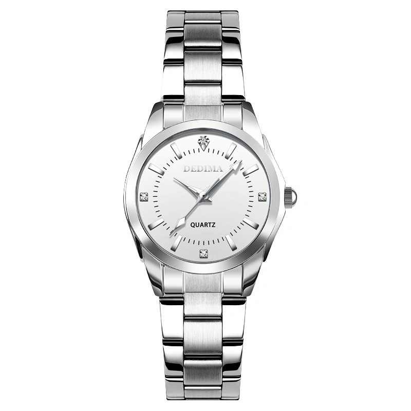 Модные часы из нержавеющей стали Аналоговые часы элегантный водонепроницаемый Lady Classic Quartz Часы Women Watch