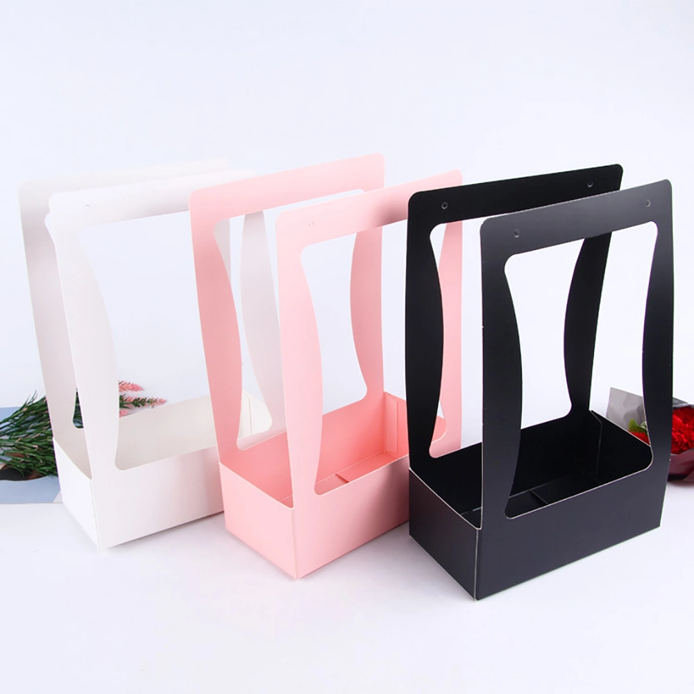 New Simple Portable Paper Box Flower Basket Paper Material Flower Packing Box