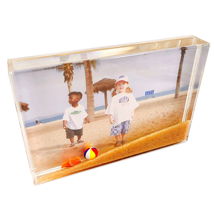 Manufacture OEM Clearly Acrylic Liquid Glitter Photo Frame