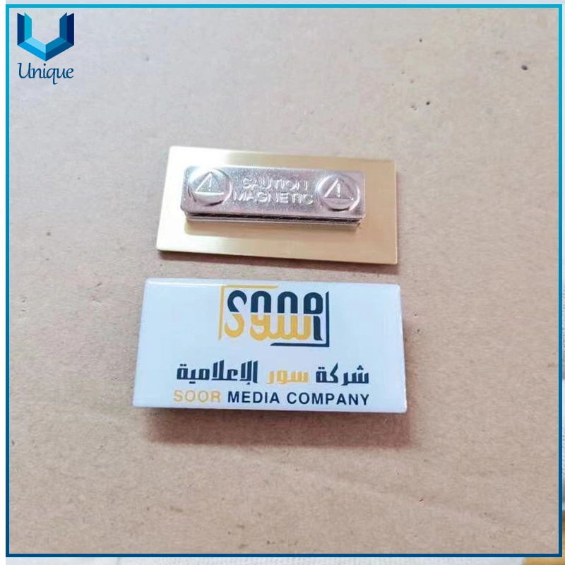 Custom Design Saudi Arab Brass+Printing with Epoxy Metal Brooch with Magnet, Factory Wholesale/Supplier Cheap Good Quality Offset Lapel Pin