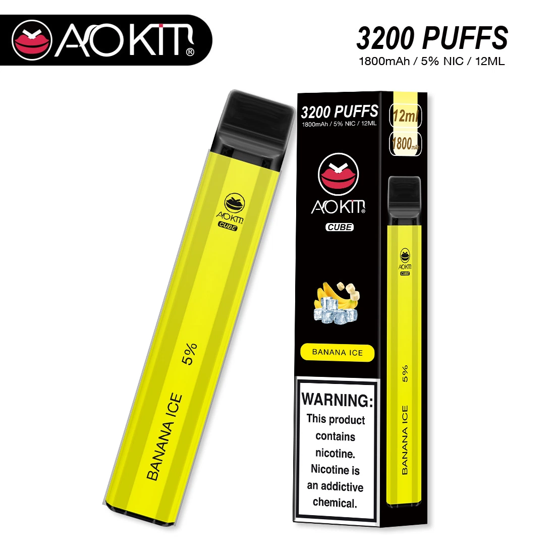 Aokit Cube одноразовых Vape 3200 Puffs одноразовые Pod Vape перо заводская цена одноразовые Электронные сигареты