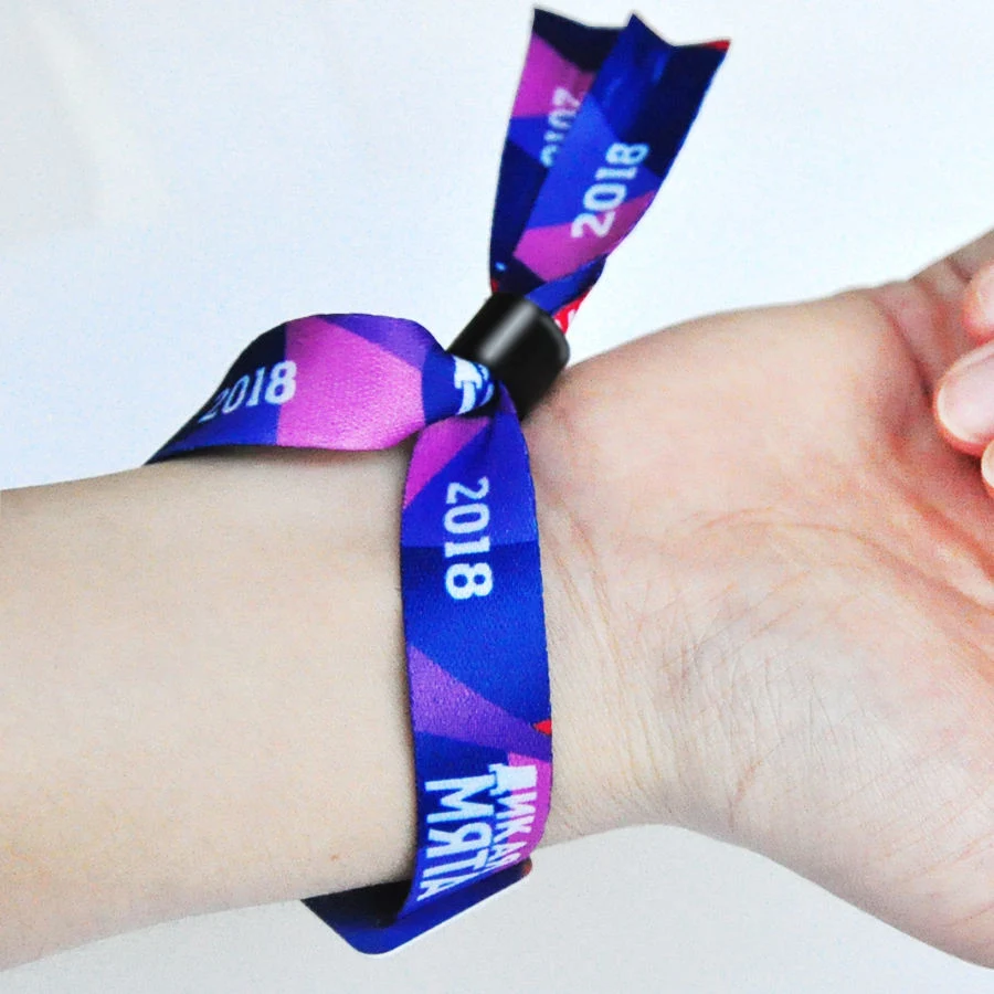 Adjustable RFID Fabric Wristband / Woven Wristband for Events/Tickets/Access