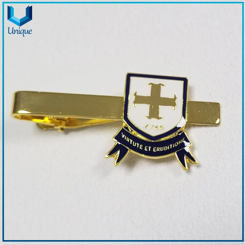 Custom Logo Design School Metal Tie Pin, Jamaica Gold Metal Enamel Souvenir Metal Tie Bar with Epoxy