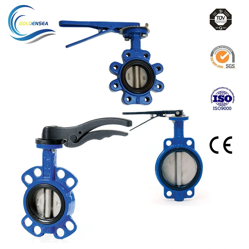 الصب صمام رقاقة PTFE Pn10 Pn16 DN80 DN150 Butterfly Valve