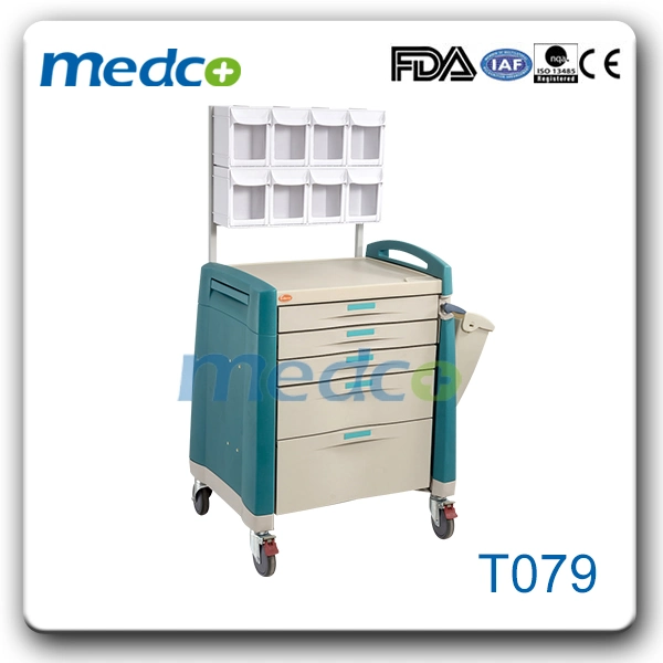 Hot! ! China Medical ABS Trolley Hospital Emergency Treatment Cart