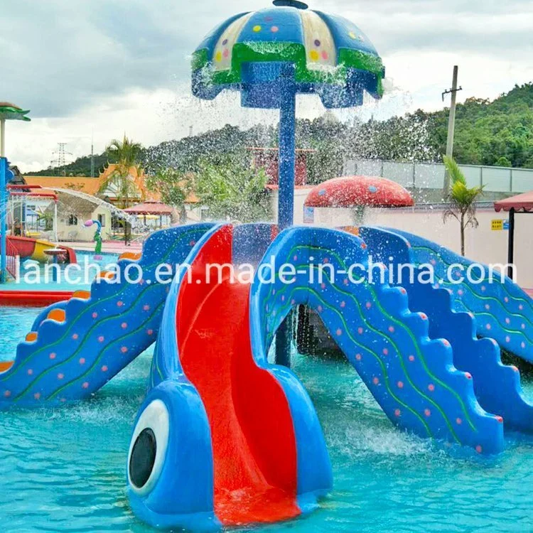 Aqua Park Equipment Kids Spray Fiberglass Water Play Slide