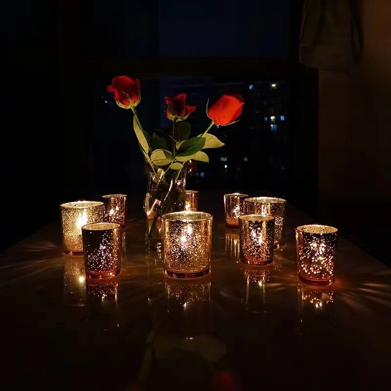 Popular Starry Sky Electroplating Candle Cup Candlestick Home Decoration Process Glass Candle Holder Empty Cup Decoration