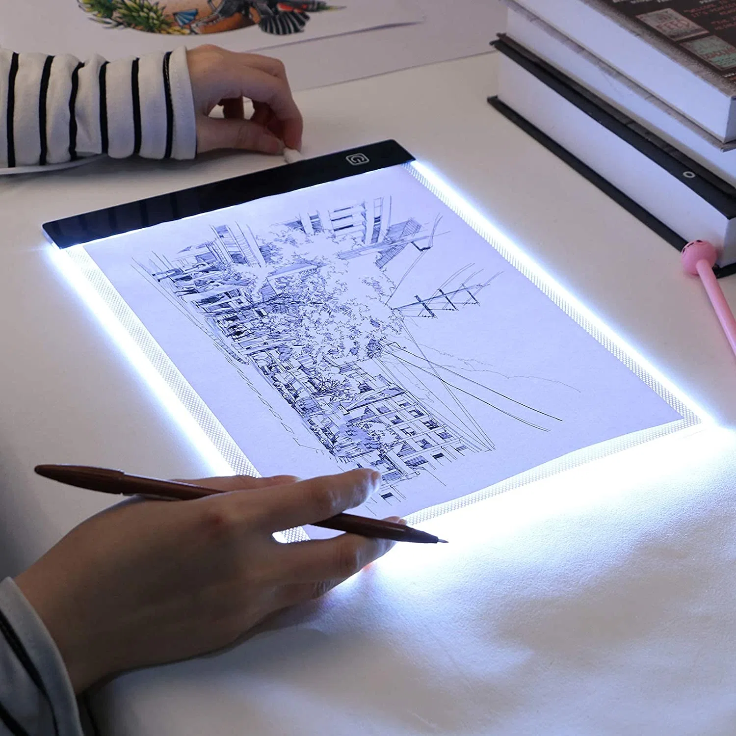 2021 Hot A4 LED Ultra Slim Boîte à lumière de trois niveaux de dessin blanc tampon de la lumière de palpage